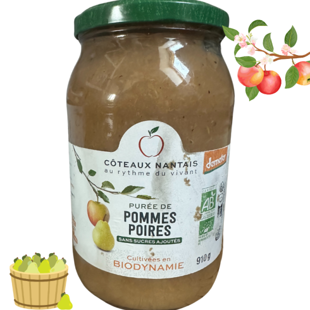 Purée -pomme-poire Bio - Du Panier à l'Assiette